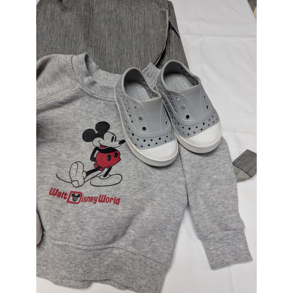 Disney Baby Mickey Mouse Bundle: Enfamil Diaper Bag + Sweatshirt + Shoes + Plush - Picture 4 of 16